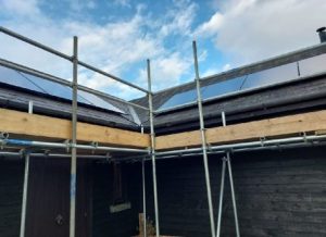 Installing panel on a roof of a house