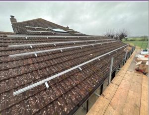 Installing panel on a roof of a house