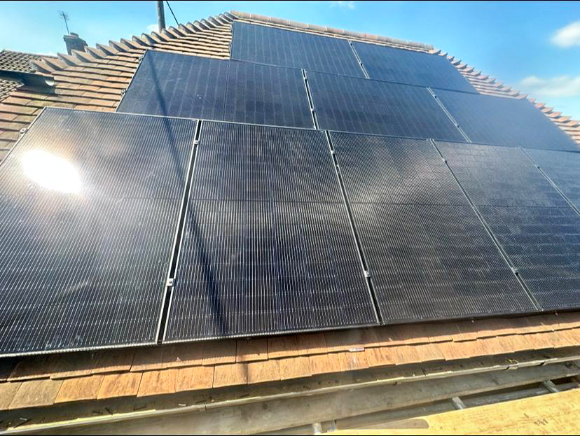 Solar panel on a roof of a property