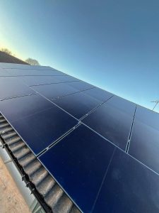 Solar panel on a roof of a property