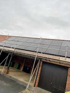 Installing panel on a roof of a house