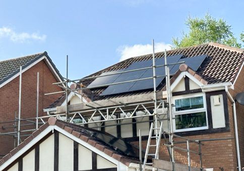 Installing panel on a roof of a house