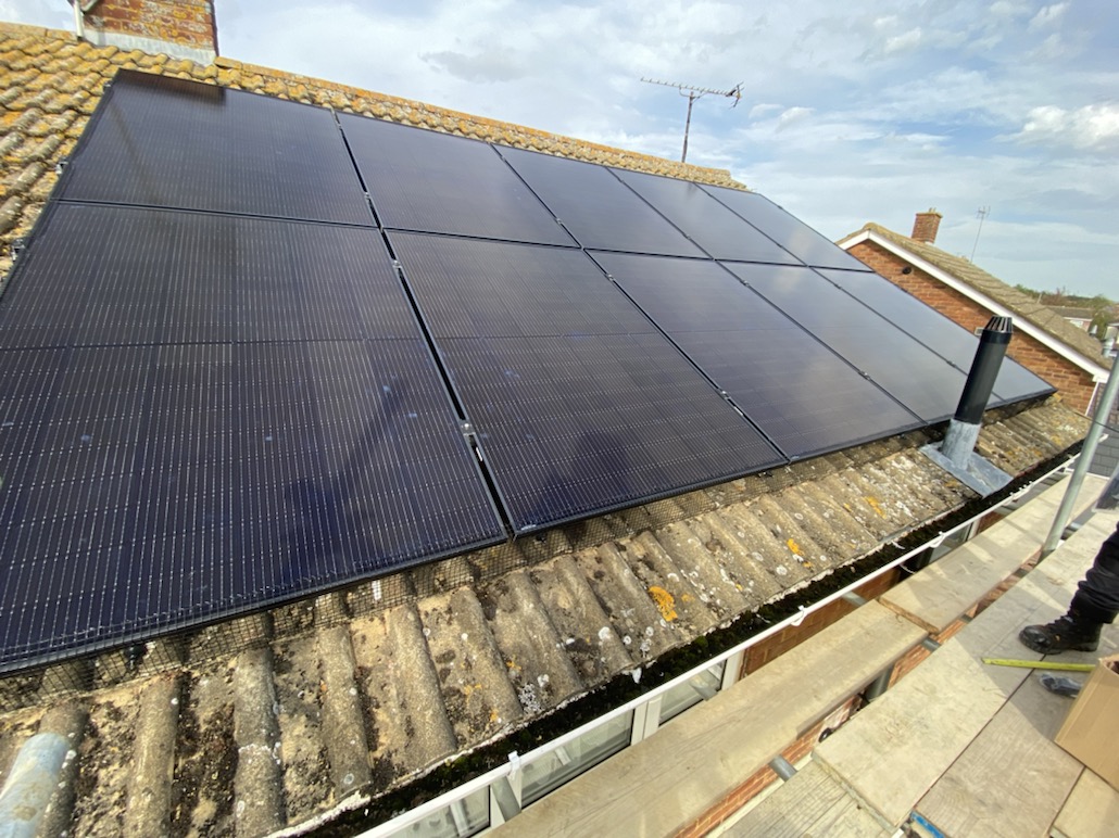 Solar panel on a roof of a property