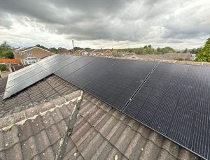 Solar panel on a roof of a property