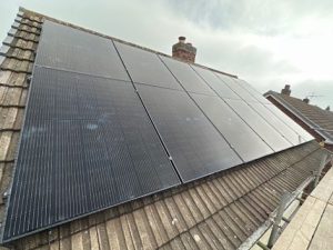 Solar panel on a roof of a property