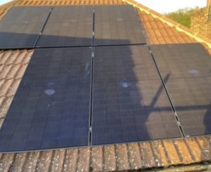 Solar panel on a roof of a property