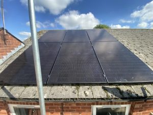 Solar panel on a roof of a property