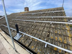 Installing panel on a roof of a house